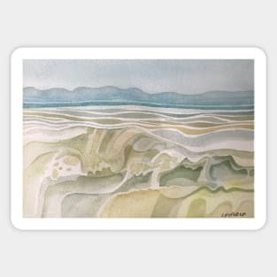 Abstract Cornish English Beach Seascape British Landscape Sticker